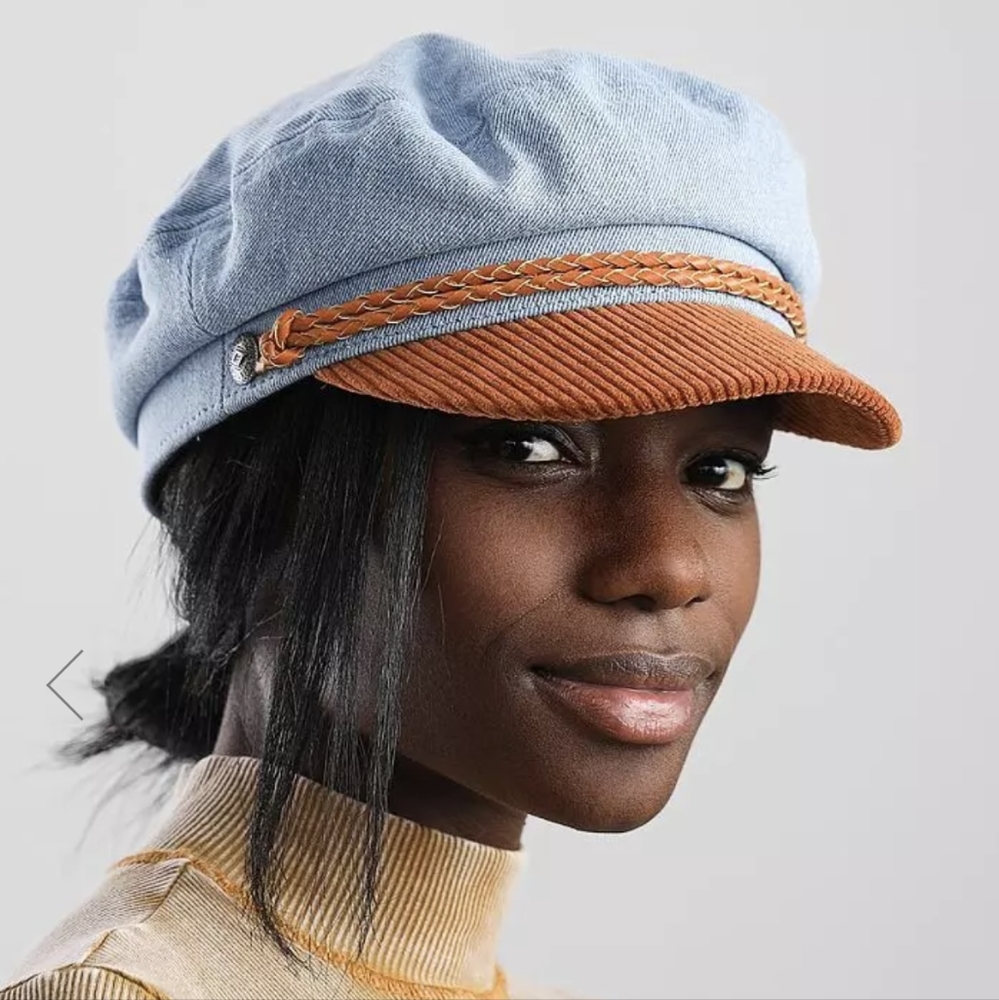 Brixton Ashland Cabbie Hat 70's Blue Size Small BRAND NEW